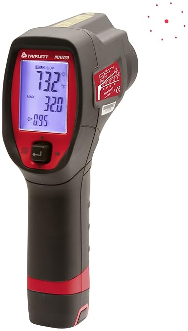 Triplett IRTUV50 Non-Contact IR Thermometer with UV Leak Detection, -4 to 752°F (-20 to 400°C)