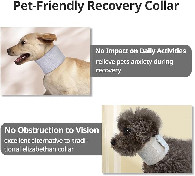 Cat Neck Brace Cover -Adjustable Elizabethan Collar for Post Surgery Recovery, Anti-Lick Wound Protective Cervical Cone for Small Medium Large Dogs Cats (Neck Girth 5.9-12.6" Depth3.9