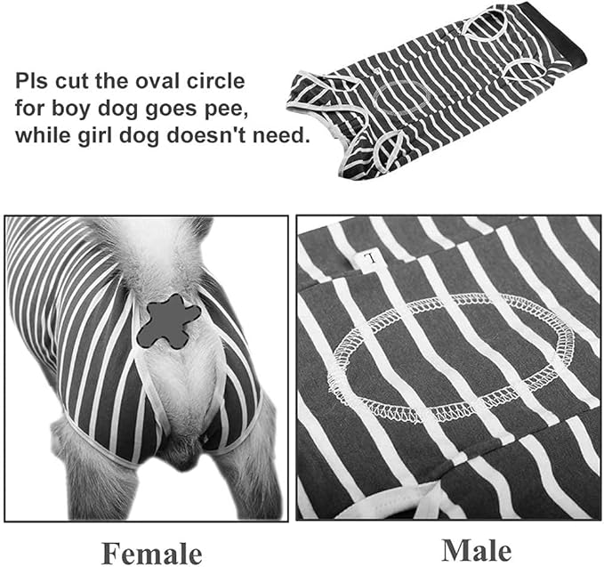 Coppthinktu Dog Recovery Suit for Abdominal Wounds, Breathable Dog Surgery Recovery Suit for Dogs, E-Collar Alternative After Surgery Wear Suit for Small/Medium Dogs