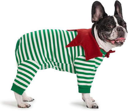 Striped Dog Surgery Recovery Suit Female Male,Puppy Dogs Onesie Cats Long Sleeve Bodysuit After Surgery Neuter for Abdominal Wounds Protective(with Bib)