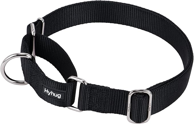 Hyhug Martingale Collar for Dogs Extra Large Black |Escape - Proof Heavy Duty Nylon Durable No Pull, Ideal for Training & Daily Walks