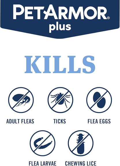 PetArmor Plus Flea and Tick Prevention for Dogs, Medium Dog Flea and Tick Treatment, 1 Dose, Waterproof Topical, Fast Acting (23-44 lbs)