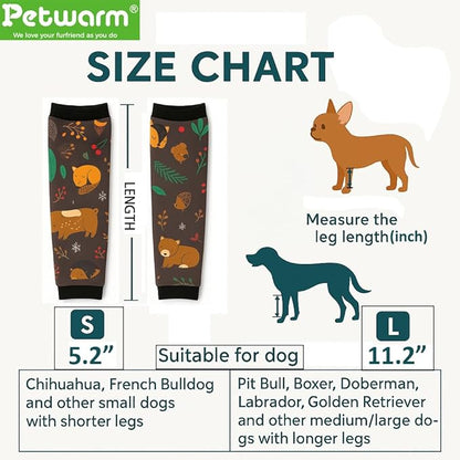 PetWarm Dog Recovery Sleeve 4pcs Set, Dog Leg Sleeve, Ideal for Comfort and Support During Pet Recovery, Suitable for Active or Support Recoverying Pet Use, Black Brown, S
