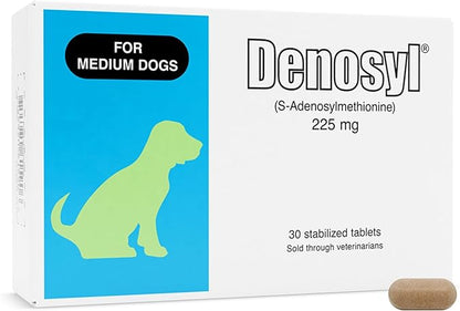 Nutramax Laboratories Denosyl for Dogs, Liver and Brain Health Supplement for Medium Dogs, with S-adenosylmethionine (SAMe), Stabilized Tablets, 30 Count