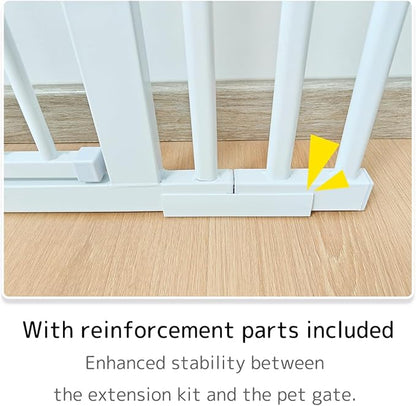Lumizone Extra Tall Cat Gate Extension Kit 55.12" High Pressure Mounted 2025 New 29.52" Extra Wide 1.37" Gap No Drilling Tall Pet Gate for Dogs (White, 55.12" H x 29.52" W, Extension)