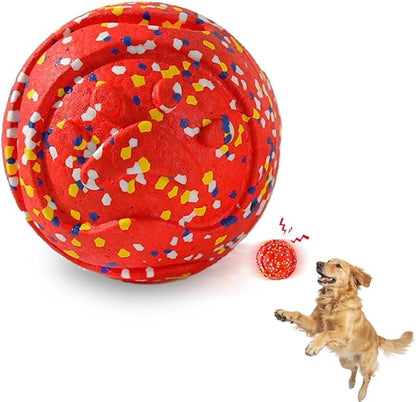 Mankoda Durable ETPU Dog Toy Ball, 5 Inch Big Dog Balls for Aggressive Chewers - Hollow Design and Textured Gullies/Non-Toxic Bite/Built-in Low-Noise Bell, Dog Chew Toy for Medium/Large Dogs