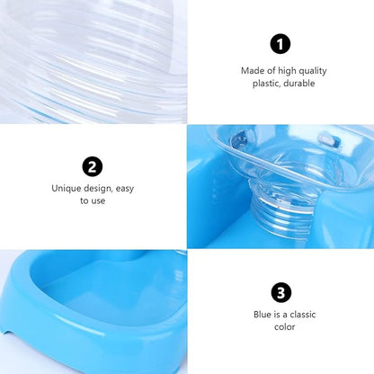 Mipcase Dog Water Feeder, Dog Water Dispenser Large, Automatic Pet Food Water Dispenser Plastic Food Feeding Bowls for Dogs Cats (Blue)