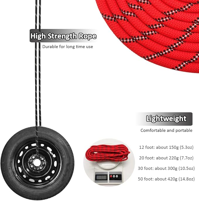 Reflective Long Slip Lead Dog Leash Anti-Choking 12 FT/20 FT/30 FT/50 FT Rope Training Leash for Medium Dogs Small Puppy Pets (12ft, red)