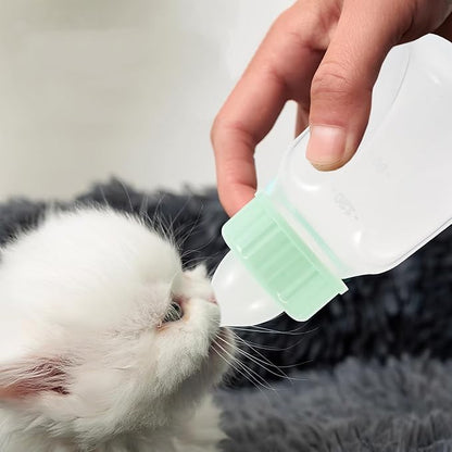 Abaodam Small Kitten Feeding Bottle Set Ergonomic Pet Nursing Feeder for Puppies Cats and Small Animals Lightweight Reusable Milk Container for Newborns and Portable Outdoor Use
