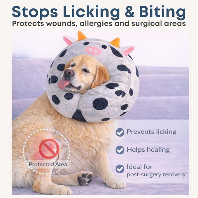 Soft Inflatable Dog Recovery Collar for Medium & Large Dogs – Cone Alternative After Surgery – Moccamocs