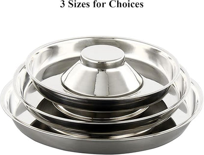 Stainless Steel Pet Bowl for Puppy and Cat, Dog Food and Water Feeding Bowl, Puppies and Kittens Weaning Bowls, Multiple Dogs and Cats Eat and Drink Together (2PC, S)