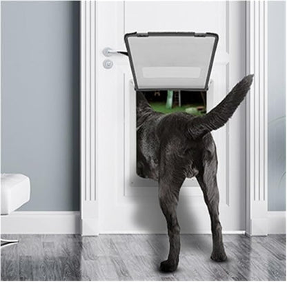 pet Door, Strong Lockable Dog Door with Privacy Protection Flap Gate Pet for Big Small Dogs Safety Doors Easy to Install(White,Large)