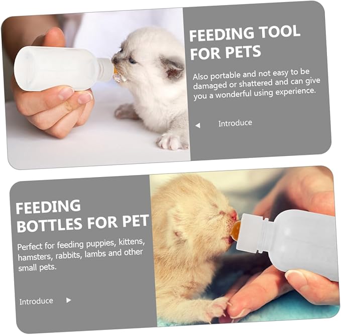SUPVOX 3pcs Pet Milk Bottle Set Kitten Puppy Feeding Bottles Sturdy Break for Newborn Household Animals