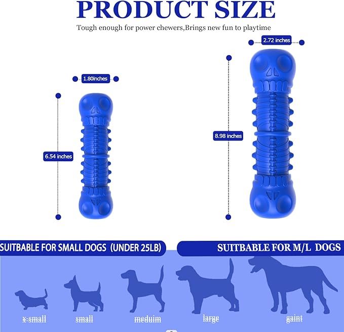 ZIKATON Dog Squeaky Toys for Aggressive Chewers, Durable Chew Toys for Large Medium Breed Dog, Tough Dogs Toys with Natural Rubber