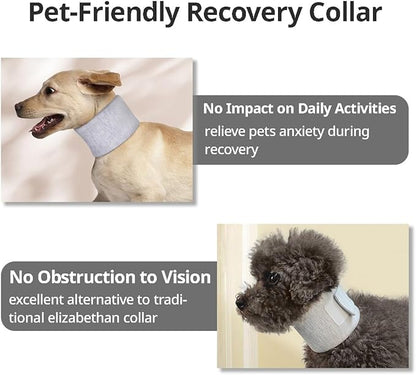 Cat Neck Brace Cover - Adjustable Elizabethan Collar for Post-Surgery Recovery, Anti-Lick Wound Protective Cervical Cone for Small Medium Large Dogs Cats (Neck Girth 4.7-9.8", Depth2.8