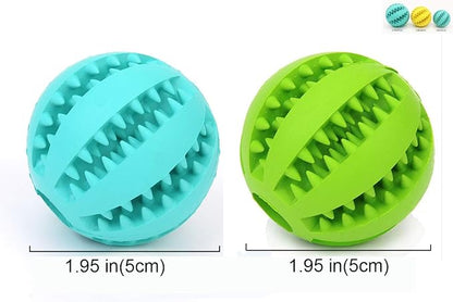 Sunglow 2 Pack Dog Toy Ball，Nontoxic Bite Resistant Teething Toys Balls for Small/Medium/Large Dog and Puppy Cat, Dog Pet Food Treat Feeder Chew Tooth Cleaning Ball Exercise Game IQ Training