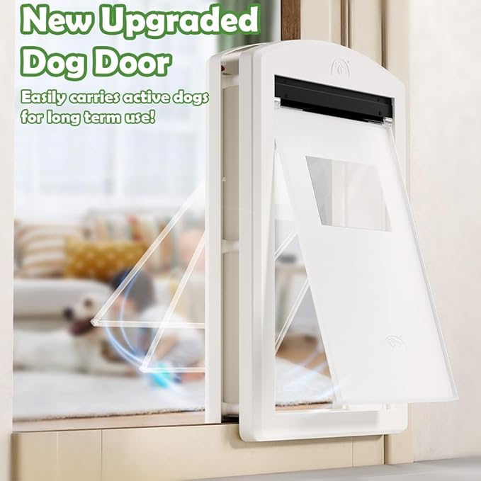 Large Dog Door for Door, UpgradeThicken, Suitable for Dogs Up to 100lbs, Doggy Door with Sliding Lock Panel and Magnetic Flap for Interior and Exterior Doors