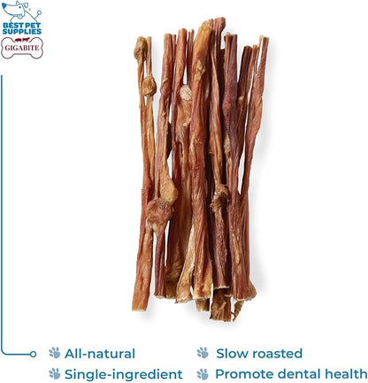 GigaBite Beef Esophagus Dog Treats - Natural Gullet Sticks for Dogs, High Protein Single Ingredient Dog Chews, Rawhide Free Dental Dog Treats for All Dog Breeds - Sticks (12 Inch), Pack of 10