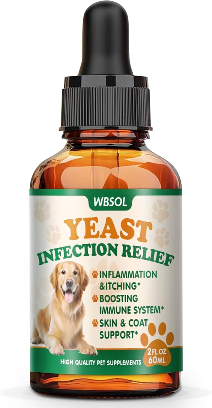 Yeast Infection Treatment for Dogs & Cats - Dog Ear & Skin Itch Relief - Supports Immune Health with Multivitamins Probiotics, 2 fl oz