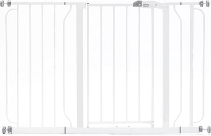 Regalo Safety 29-49" Easy Step Extra Wide Baby Gate for Doorways & Bottom of Stairs, Pressure Mounted Safety Gate with Door for Babies, Toddlers & Pets, White