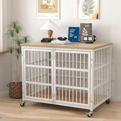 Boldbone 42 inch Dog Crate Furniture, Heavy Duty Dog Kennel Indoor for Large Dogs, Escape-Proof and Chew-Proof Wooden Dog Cage for high Anxiety Dog, Decorate House as TV Stand, End Table