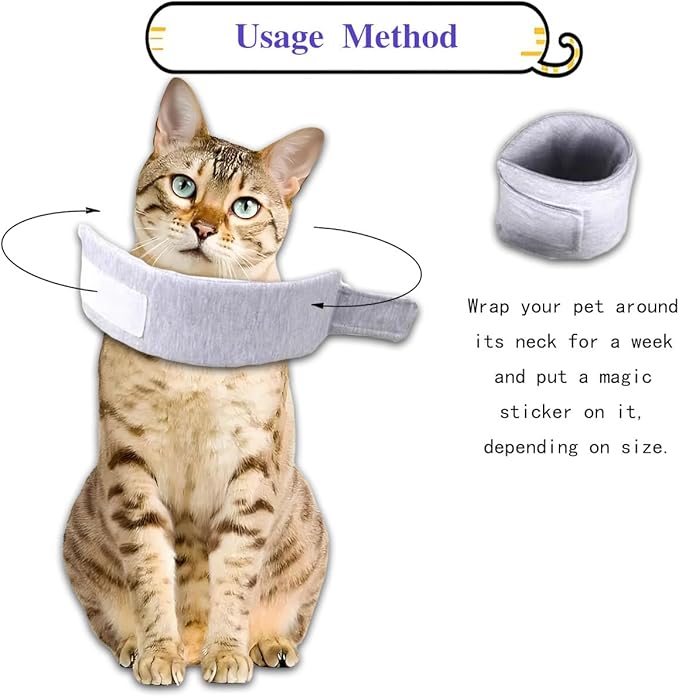 Cat Cone Collar for Pet with Spinal IVDD Issues After Surgery Recovery, Adjustable Cat Neck Brace Elizabethan Collar, Neck Cervical Cone to Stop Licking for Small Medium Dog Puppy Kitten (Grey, S)