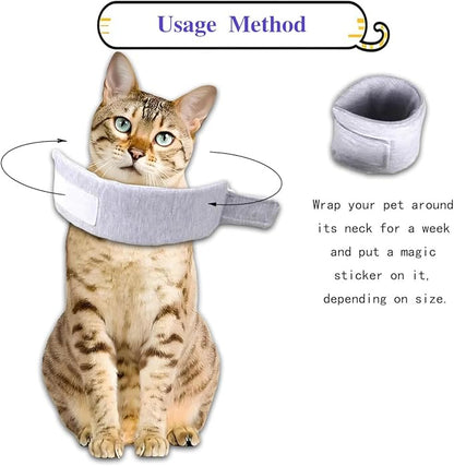 Cat Cone Collar for Pet with Spinal IVDD Issues After Surgery Recovery, Adjustable Cat Neck Brace Elizabethan Collar, Neck Cervical Cone to Stop Licking for Small Medium Dog Puppy Kitten (Grey, S)