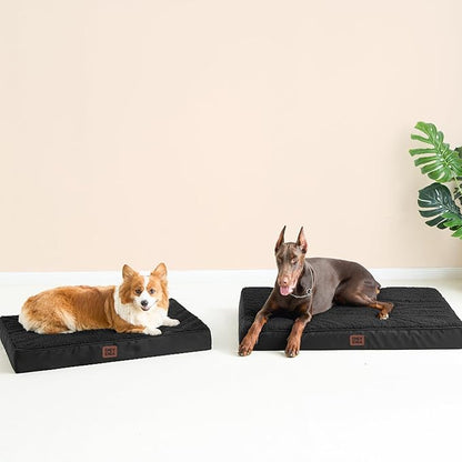 EHEYCIGA Orthopedic XL Dog Beds for Extra Large Dogs with Removable Washable Cover for Crate, Black, 41x27
