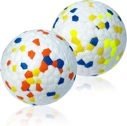 CAISHOW 2Pack Dog Ball Squeak Toys Indestructible Dog Ball Float On Water Fetch Bouncy Durable Solid Rubber Ball for Puppy Small and Medium Dogs Playing Toys