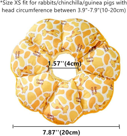 Adjustable Rabbit Protection Cone Collar, Waterproof Pet Recovery Collar for Rabbit Chinchilla Guinea Pigs After Surgery Wound Healing,Elizabeth E-Collar for Small Animals (XS (3.9''-7.9''), Yellow)