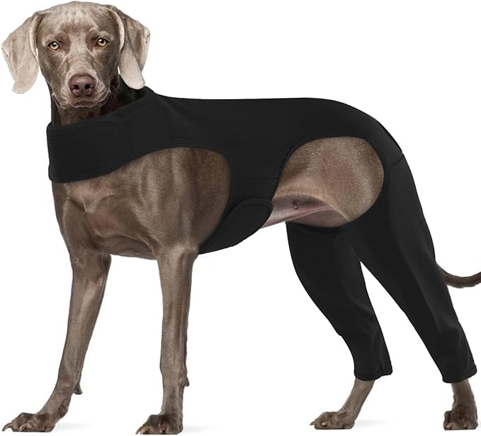 ROZKITCH Dog Surgery Recovery Sleeve for Rear Right Left Leg, Adjustable Pet Prevent Licking Wound Elbow Protector, Dog CCL Surgery Recovery for Sprain ACL Arthritis Joint Care Black 2XL