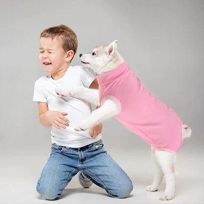 SAWMONG 2 Pack Recovery Suit for Dogs After Surgery, Dog Recovery Suit Soft Polyester, Pet Spay Surgical Suit Female Male, Dog Onesie Body Suit Substitute E-Collar Cone,L
