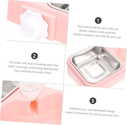 Milisten 1set Detachable Automatic Pet Feeder Dual Bowls for Cats and Dogs Convenient Hanging Design for Easy Cleaning and Refilling for Home and Pet Shops Box