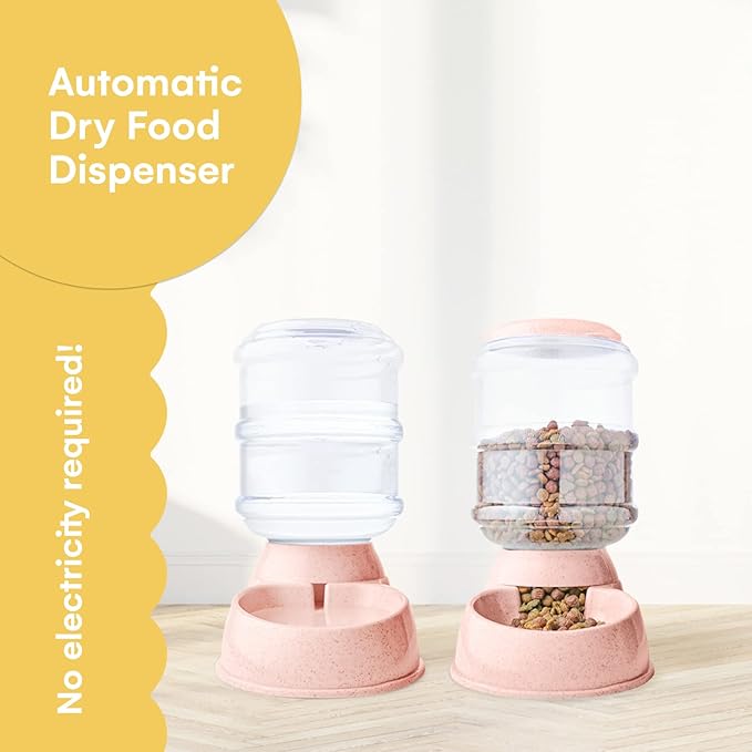 Noa Store Automatic Pet Feeder - 1 & 3 Gallon Cat Water and Food Dispenser, H2O, BPA-Free