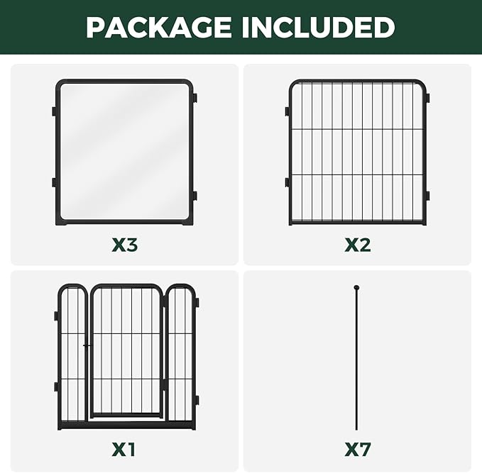 FXW AuraSpace Pro Acrylic & Wire Mesh Indoor Dog Playpen, 24" Height 6 Panels Metal Dog Pen for Puppies & Small Dogs, Black│Patented