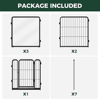 FXW AuraSpace Pro Acrylic & Wire Mesh Indoor Dog Playpen, 24" Height 6 Panels Metal Dog Pen for Puppies & Small Dogs, Black│Patented