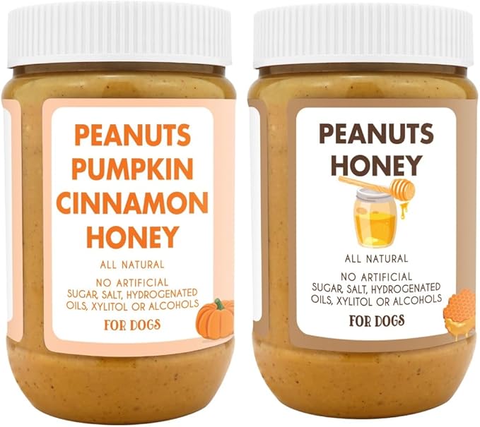 Ruff Ruff Raw + Pumpkin Pup Buddy BUDDER, Natural Peanut Butter for Dogs, Made in USA (Set of 2/ 17oz Jars)