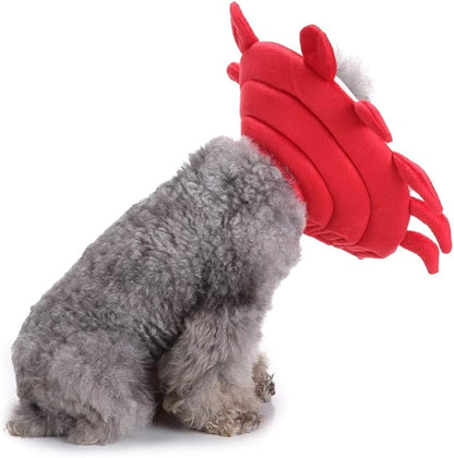 Pet Recovery Collar,Dog Protective E-Collar Soft Dog Cone Breathable Secure Lovely Collar for Puppy Small Medium Dogs (S-Neck: 30-33cm, Crab)