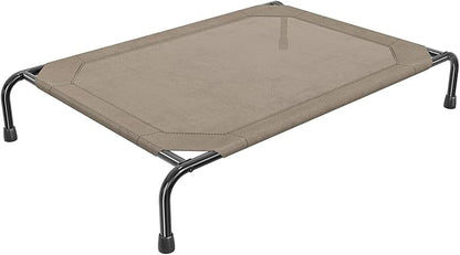 Simple Trending Elevated Dog Bed for Large Sized Dogs, Outdoor Raised Dog Cot Pet Hammock Bed with Cooling Breathable Mesh Anti-Slip Feet, Brown, 47.75inches