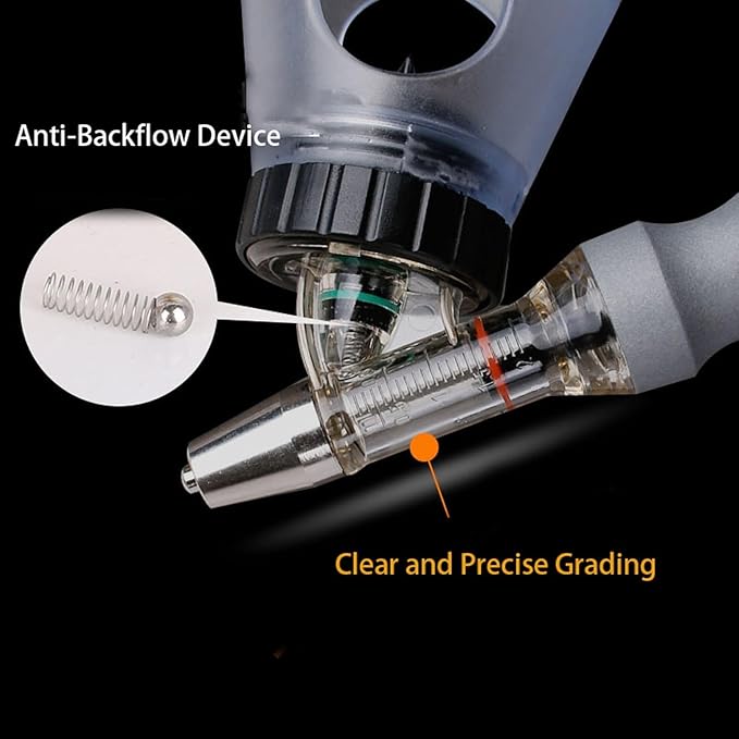 Livestock Syringe Gun Injector, Bottle Adjustable Poultry Continuous Syringes, Reusable Veterinary Precision injection Gun(B,10ML)