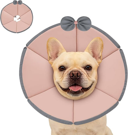 MAXFUT Soft Dog Cone Collar,Foam Cone for Dogs to Stop Licking After Surgery,Non Inflatable Dog Donut Cone (Pink, M)
