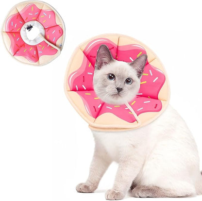 Cat Cone Collar Soft, Comfortable E Collar for Cats After Surgery, Recovery Elizabethan Collar for Cats Kitten to Stop Licking, Pink M