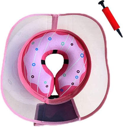 Inflatable Dog Cone Collar for Large Medium Small Dogs to Stop Licking, Soft Dog Cone Alternative Donut Collar After Surgery (Pink, L)