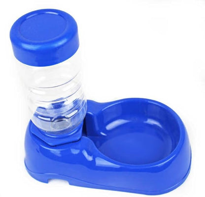 Pet Dog Puppy Cat Automatic Water Dispenser Food Dish Bowl Feeder (Blue)