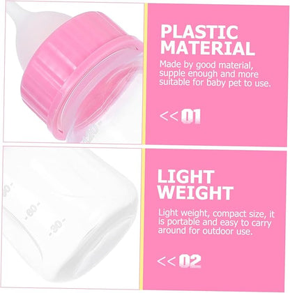 2pcs Kitten Nursing Bottles Soft Easy to Squeeze Pet Feeder for Kittens and Puppies Durable Milk Bottles for Newborns Reusable and Convenient Feeding Yellow Pink