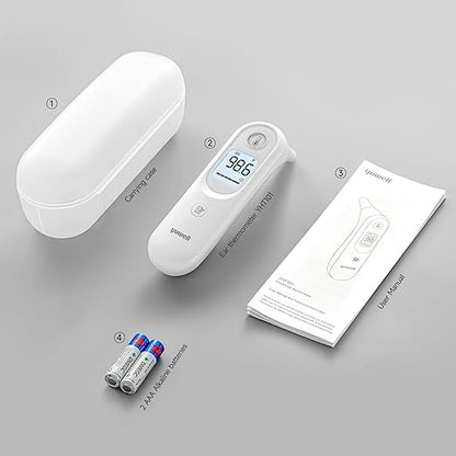 yuwell Digital Thermometer for Adults and Kids | Medical Graded Ear Thermometer, Baby and Kid Friendly | Measurement in Seconds, High Temperature Alert, Large Display, 7 Reading Storage