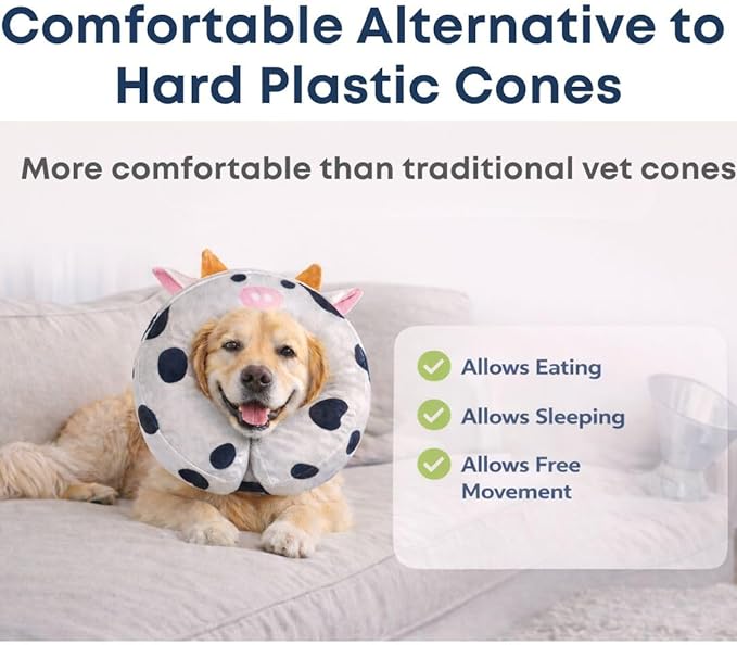 Soft Inflatable Dog Recovery Collar for Medium & Large Dogs – Cone Alternative After Surgery – Moccamocs