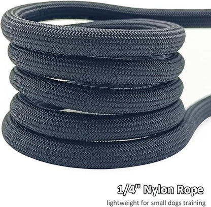 BTINESFUL 7ft Slip Lead Dog Leash, Strong Nylon Rope Leash, 1/4" Dog Training Lead for Small Medium Dogs, 14+ Colors (1/4" * 7 FT, Black)