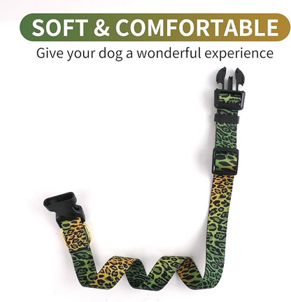 QQPETS Adjustable Soft Dog Collar: Print Flower Pink Multicolor Cute Patterns for XS Small Medium Large Pet Girl Boy Puppy Walking Running Training
