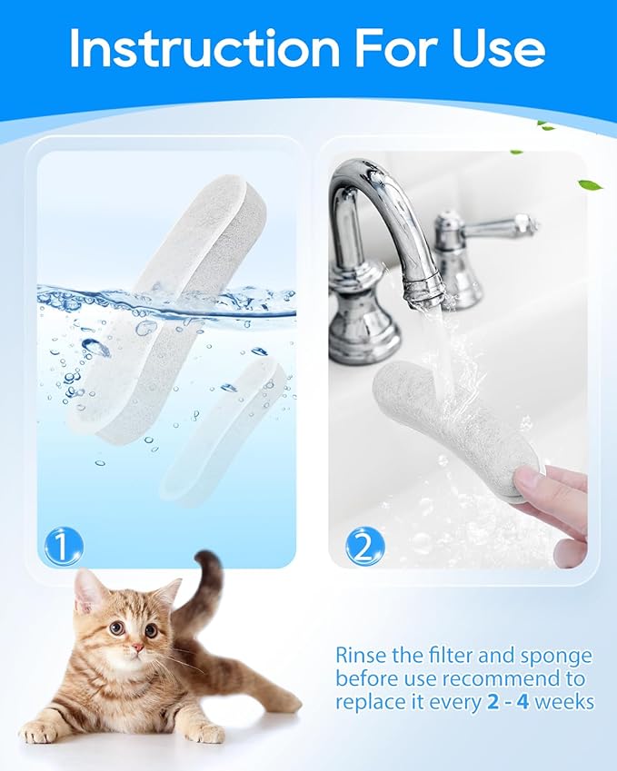 12 Pack Dog Water Fountain Filters Replacement Compatible with W600 Automatic Water Bowl Dispenser, Pet Fountain Charcoal Filters Fit for 205oz/6L Dog Fountain Bowl for Large Dogs